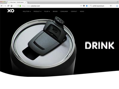 Reclosable beverage can by Xolution Germany GmbH on a dark background